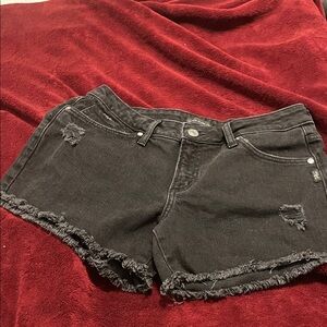 Silver Jeans Black Frayed Jean Shorts